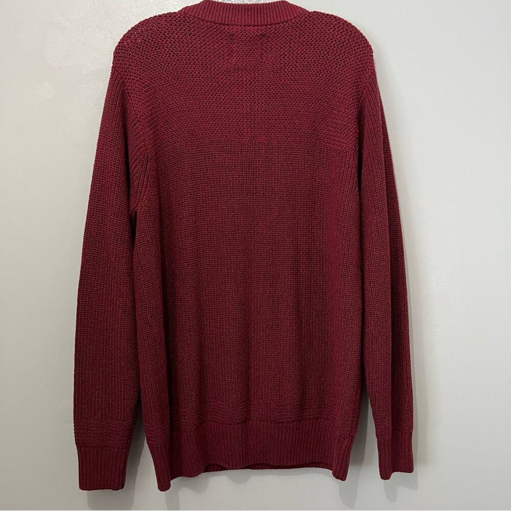 Red Head Vintage Henley Crew Neck Long Sleeve Knit Sweater | Men’s Size Large - Picture 4 of 9